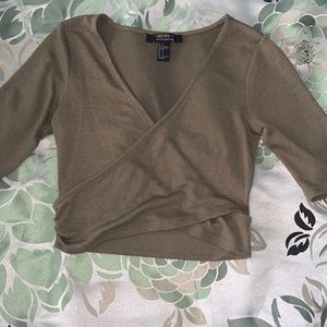Olive green crop top